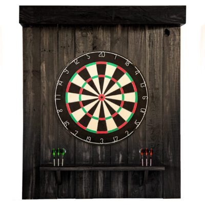 Reclaimed Wood Dartboard Backing - English - Black Finish