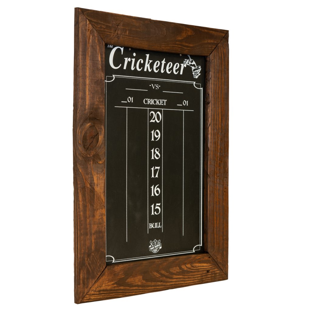 Chalk Cricket (Darts) Scoreboard with Frame Reclaimed Wood