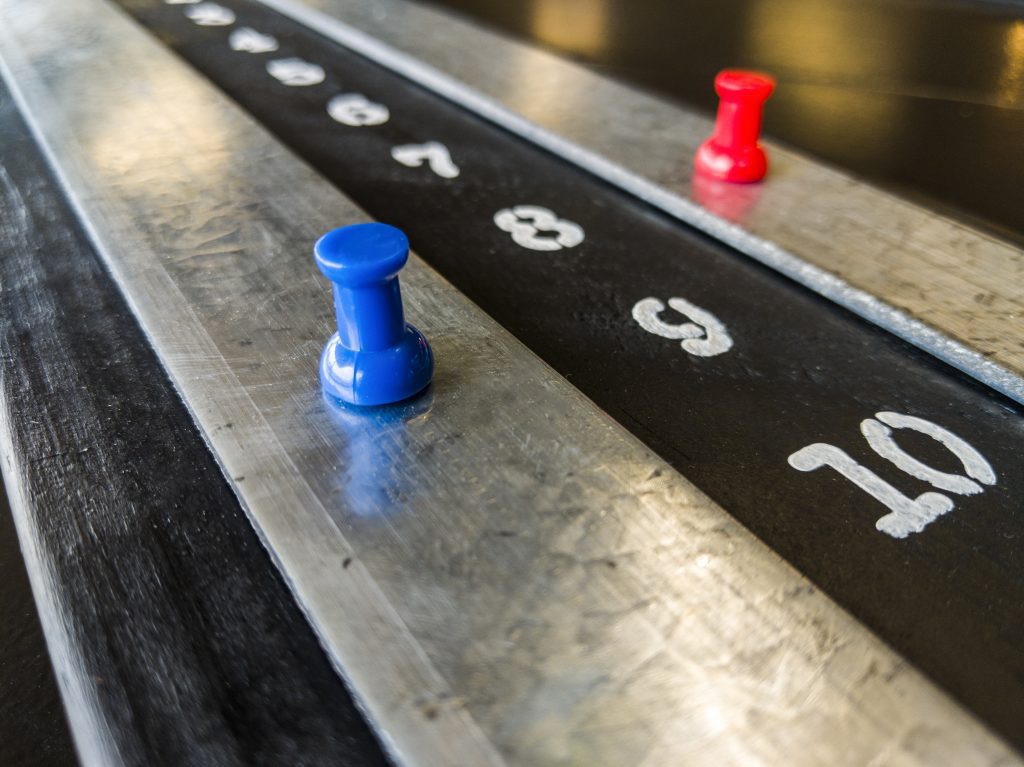 Scoreboard for Shuffleboard — Reclaimed Wood | Game Room Decor