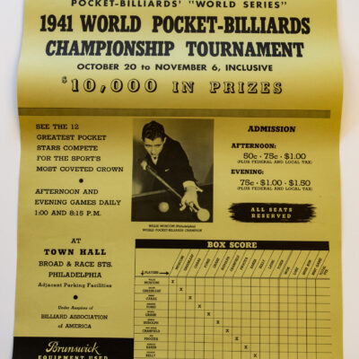 1941 Championship Billiards Vintage Poster