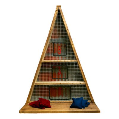 Cornhole game for wall mount - front