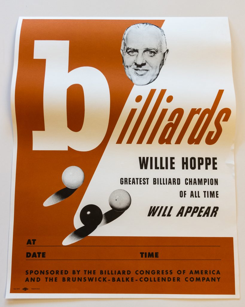 Willie Hope Pool Player Vintage Billiards Poster