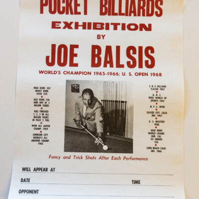Joe Balsis Billiards poster