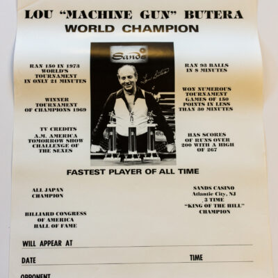Lou Butera billiard poster