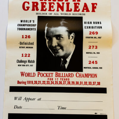 Ralph Greenleaf Billiards poster