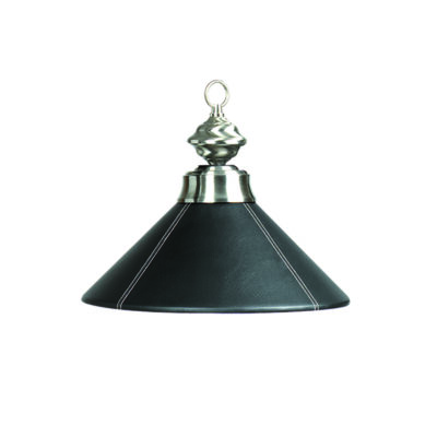 14" BLACK LEATHER SINGLE PENDANT LIGHT