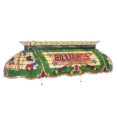 "BILLIARDS" 3 SHADE 50" TIFFANY STAINED GLASS LIGHT