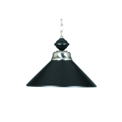 14" PENDANT LIGHT - MATTE BLACK & STAINLESS
