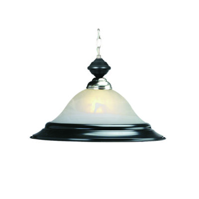 17" PENDANT LIGHT - MATTE BLACK & STAINLESS