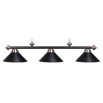 3 SHADE 54" BILLIARD LIGHT - MATTE BLACK & STAINLESS