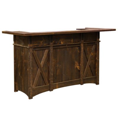 Custom Wood Home Bar Side