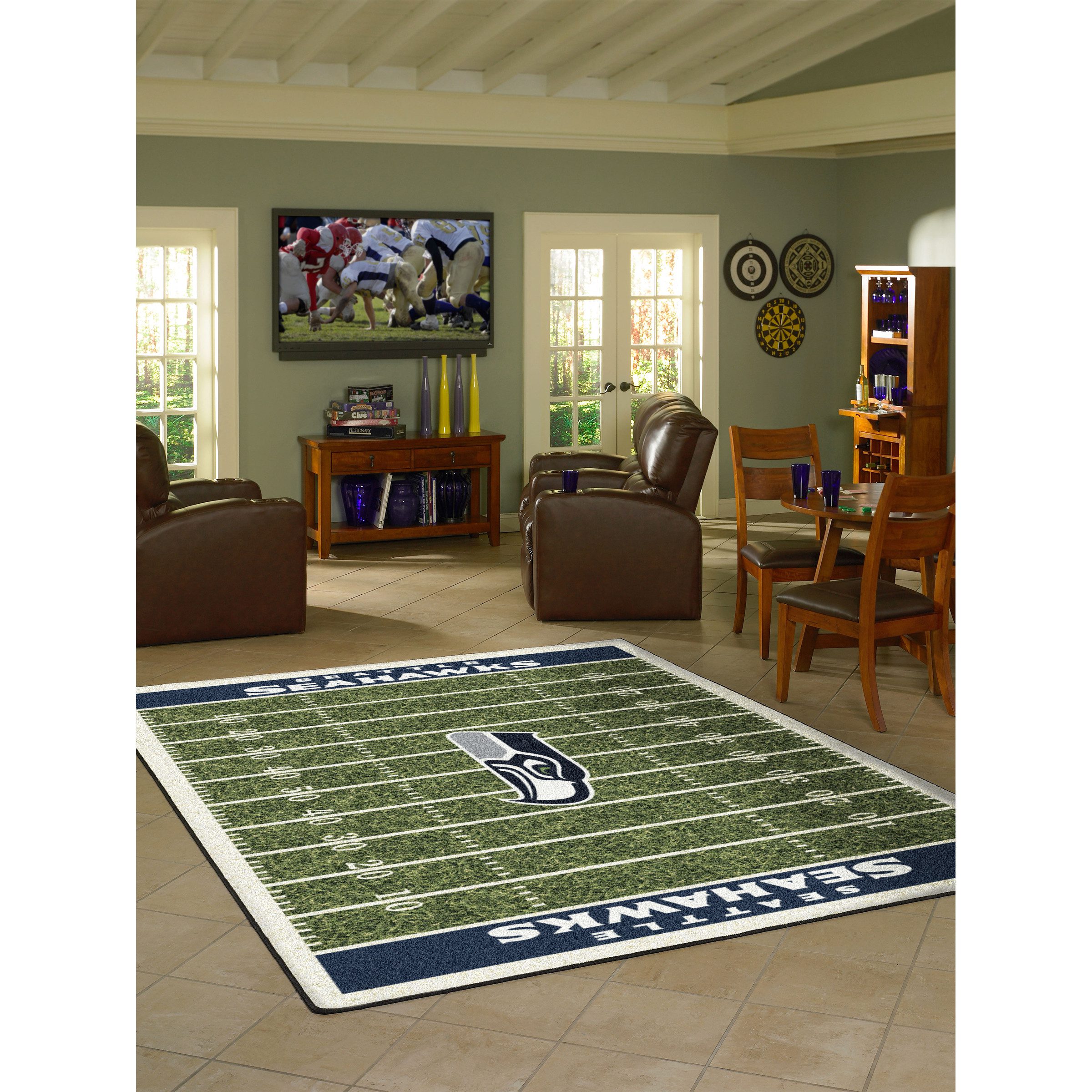 SEATTLE SEAHAWKS HOMEFIELD RUG Royal Billiard & Recreation