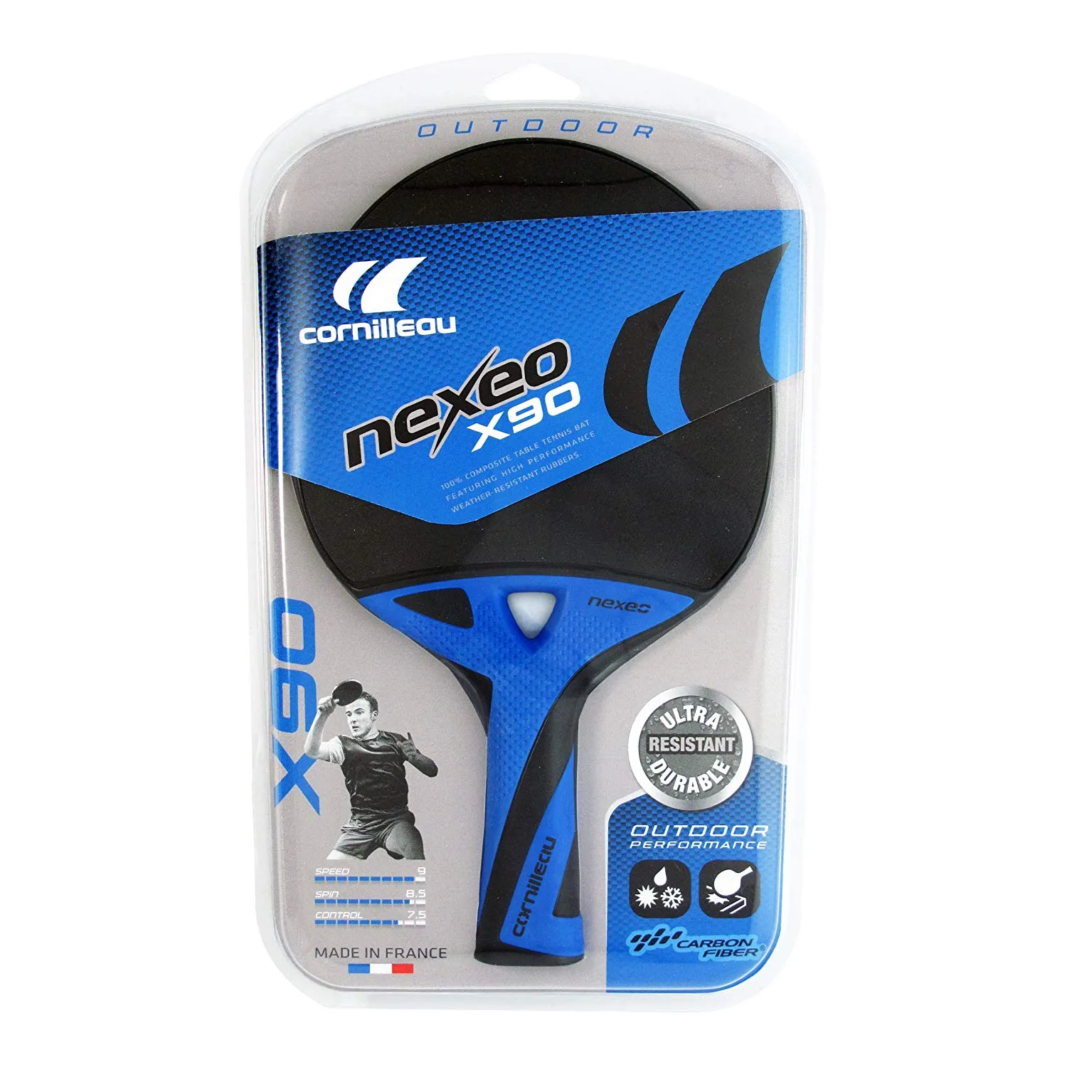 NEXEO X90 Carbon Weatherproof Ping Pong Paddle - Cornilleau