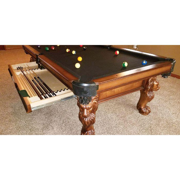 Olhausen Billiards St George Pool Table Heritage Mahogany Drawer Open Finish