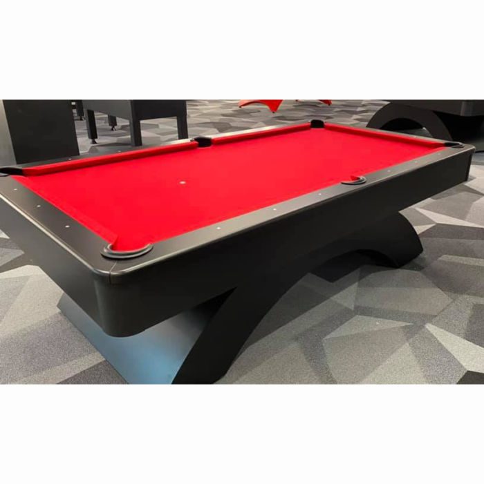 Olhausen Billiards Waterfall Pool Table Matte Black Lacquer