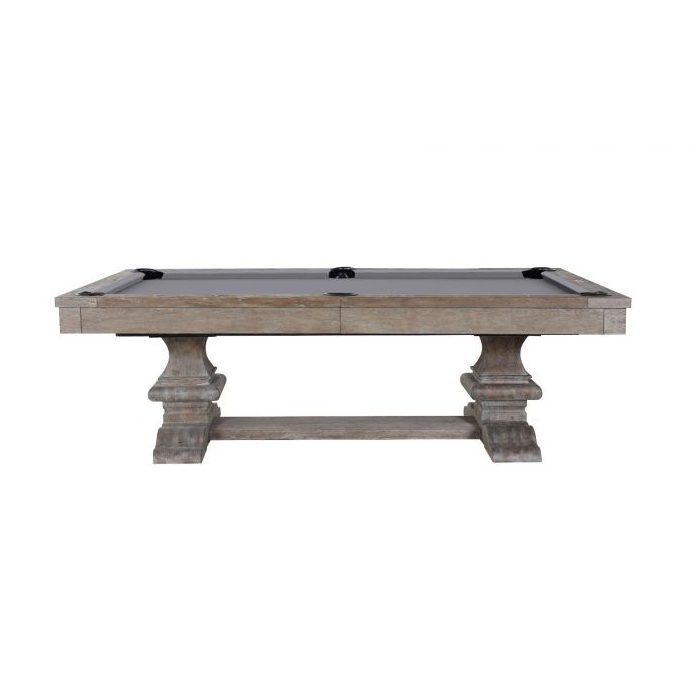 Plank and Hide Beaumont Wood Pool Table Antique Silver Finish On Oak