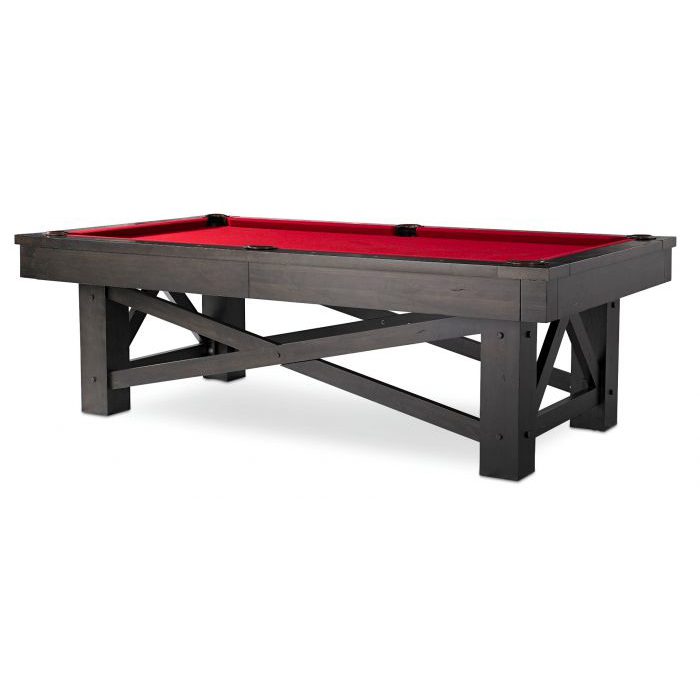 Plank and Hide McCormick Pool Table Smokehouse Fir Finish on Solid Wood Side View