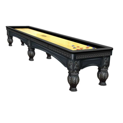 olhausen billiards venetian shuffleboard in matte black lacquer on maple