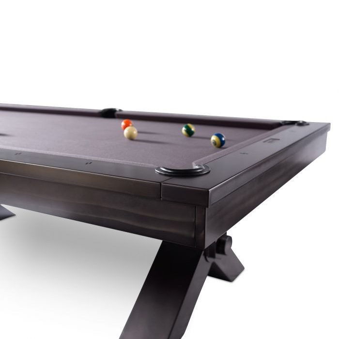 Plank and Hide Vox Pool Table Gunmetal Gray Finish Apron Detail