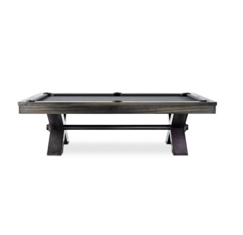 Plank and Hide Vox Pool Table Gunmetal Gray Finish Long Side View