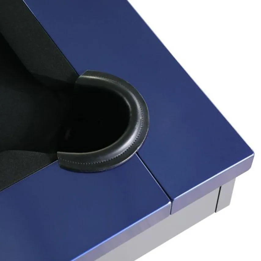 Plank and Hide Xander Pool Table Gunmetal Gray With Blue Finish Pocket Detail
