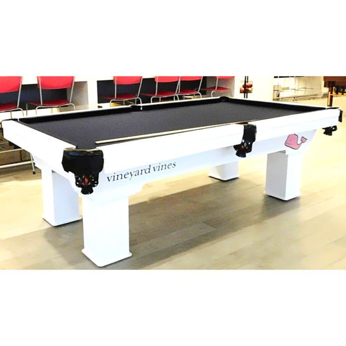 R&R Outdoors Caesar Pool Table with Hammered White Finish