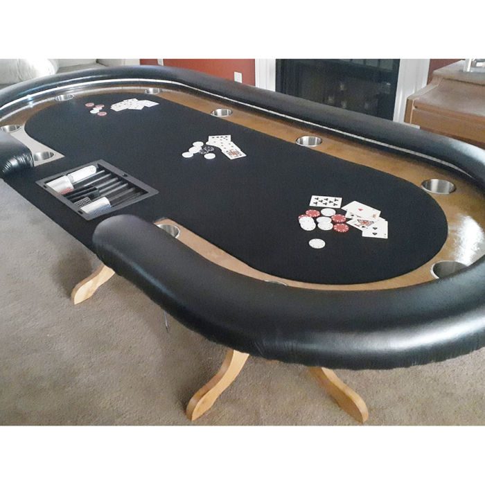 custom poker table black oval