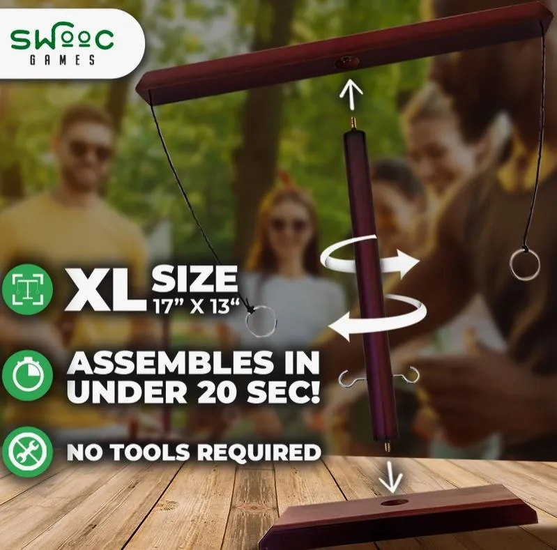 2 Player Hook and Ring Game – XL Tabletop Ring Toss Game for Adults & Kids - Image 2