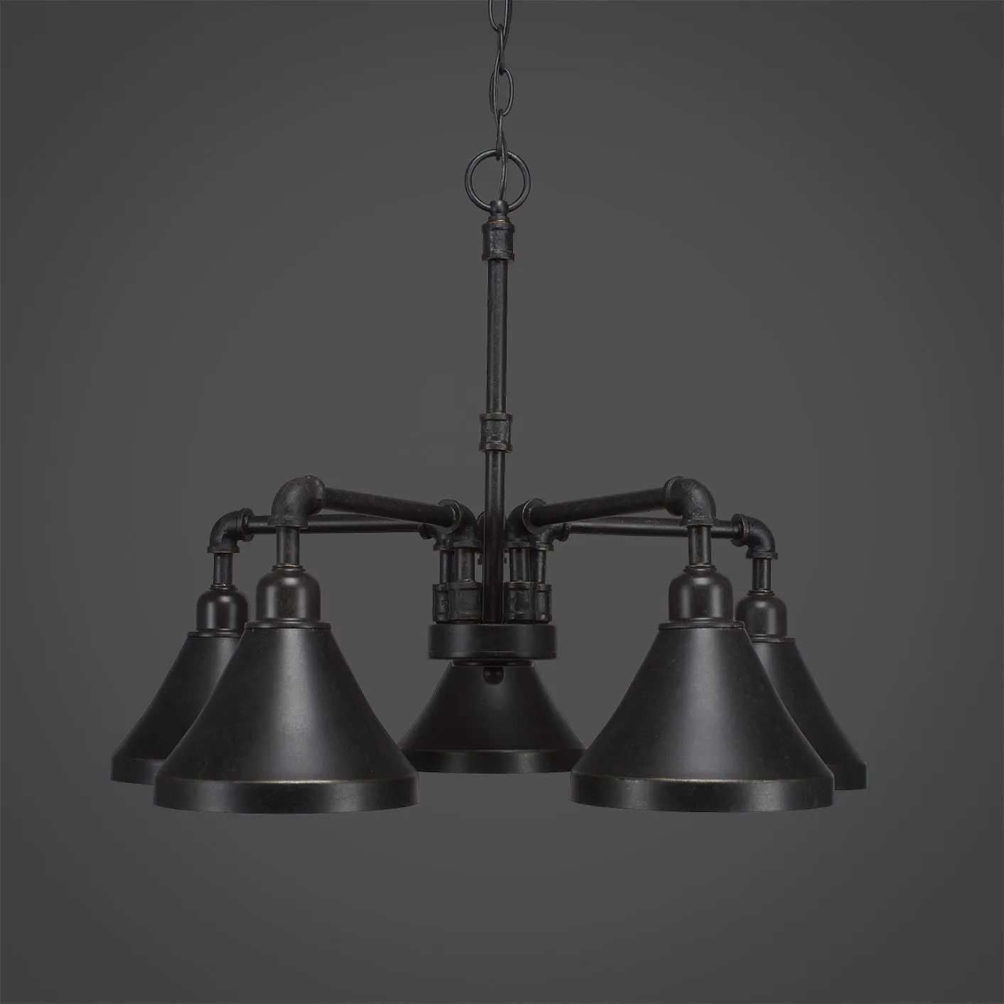 5 LIGHT CHANDELIER IN DARK GRANITE