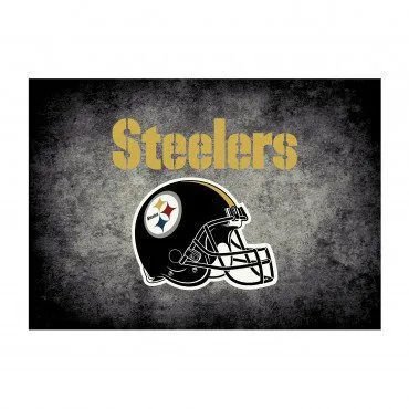 PITTSBURGH STEELERS DISTRESSED RUG