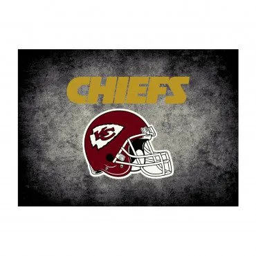 KANSAS CITY CHIEFS DISTRESSED RUG