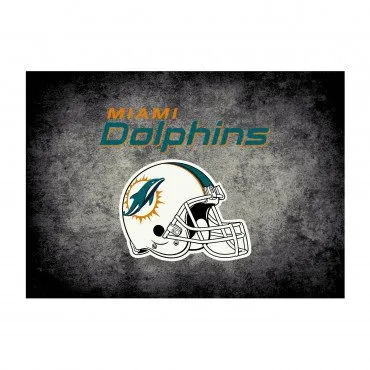 MIAMI DOLPHINS DISTRESSED RUG