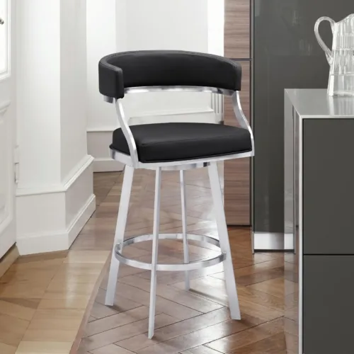 Saturn Brushed Stainless Steel Bar Stool