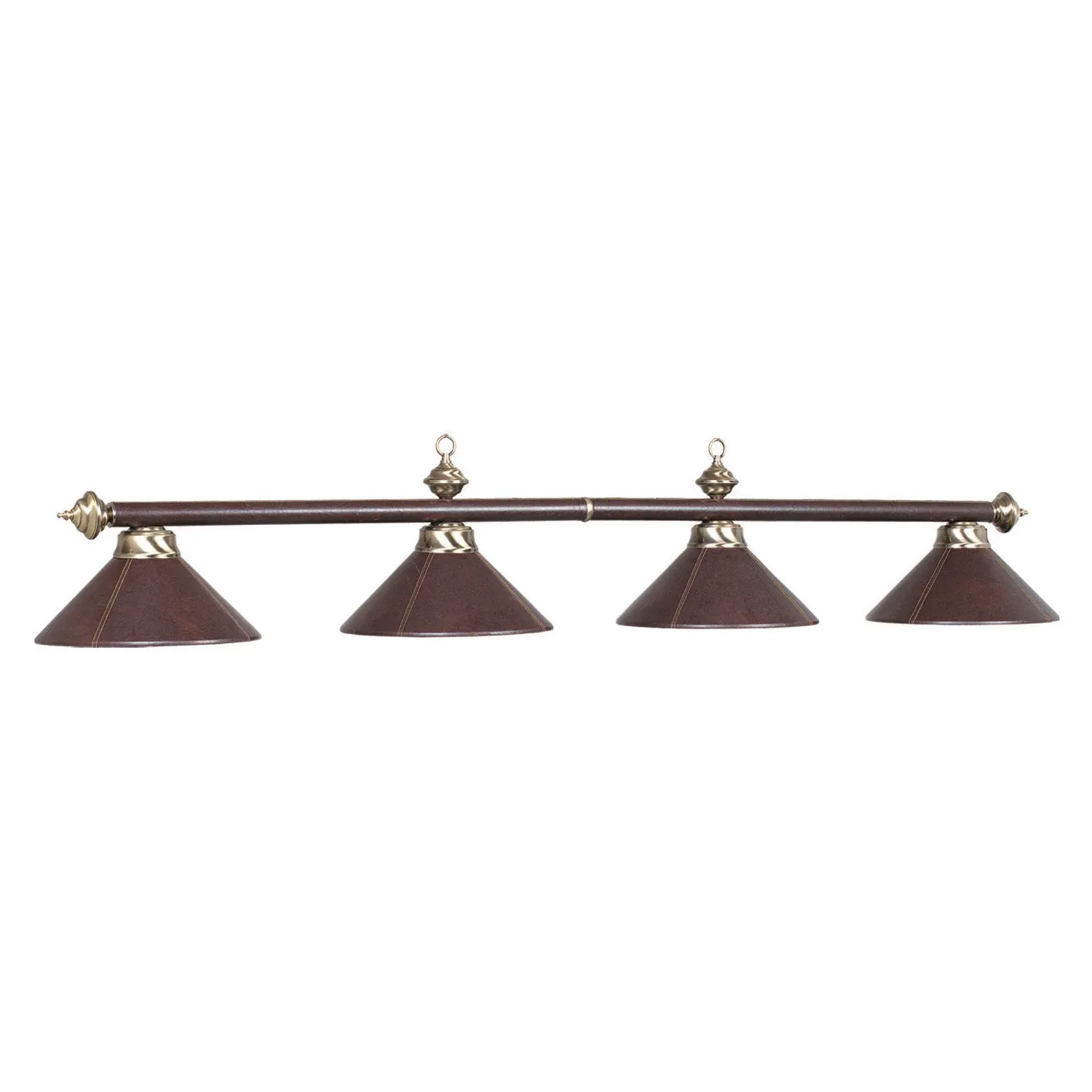 BROWN LEATHER 4 SHADE 78" BILLIARD LIGHT