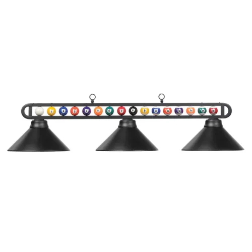 POOL BALL BILLIARD LIGHT 3 SHADE 55" MATTE BLACK