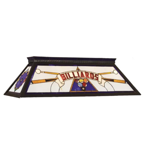 "BILLARDS" STAINED GLASS BILLIARD LIGHT - BLUE