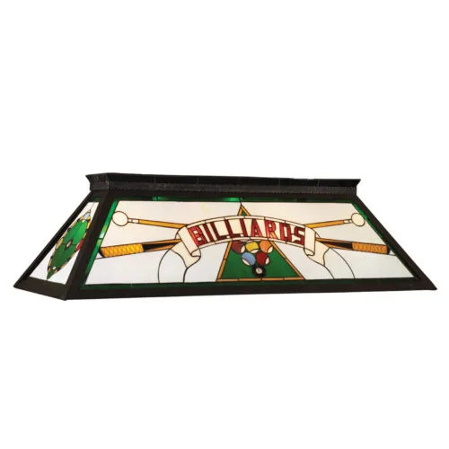 "BILLARDS" STAINED GLASS BILLIARD LIGHT - GREEN