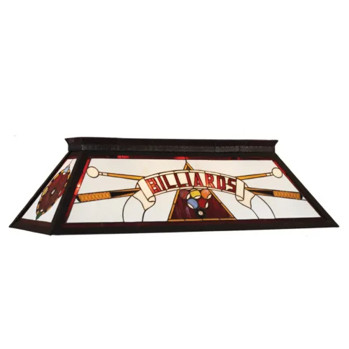 "BILLARDS" STAINED GLASS BILLIARD LIGHT - RED