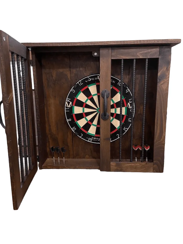 DS Custom Wood and Iron Dartboard Cabinet - Image 2