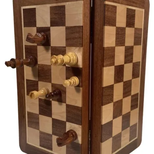 12 INCH MAGNETIC WOOD FOLDING CHESS SET