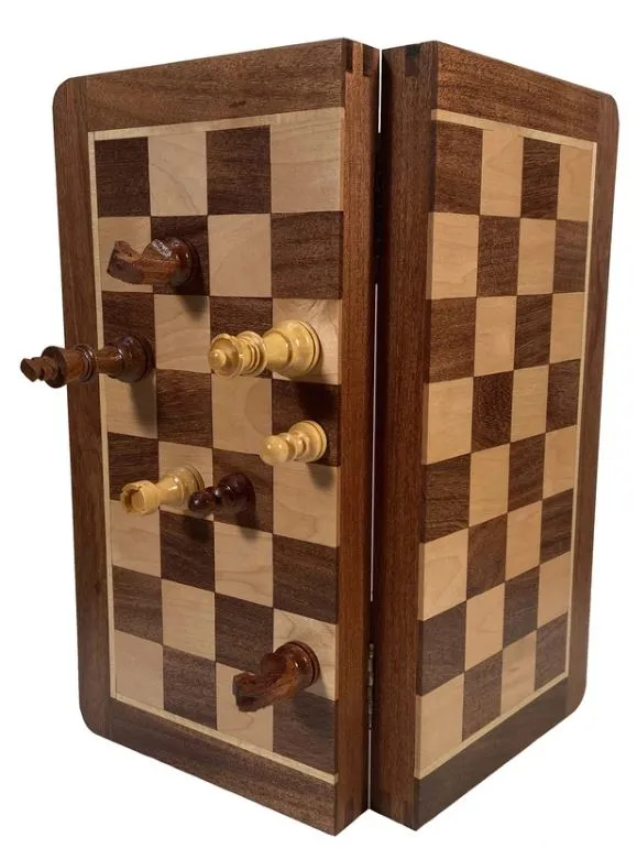 12 INCH MAGNETIC WOOD FOLDING CHESS SET
