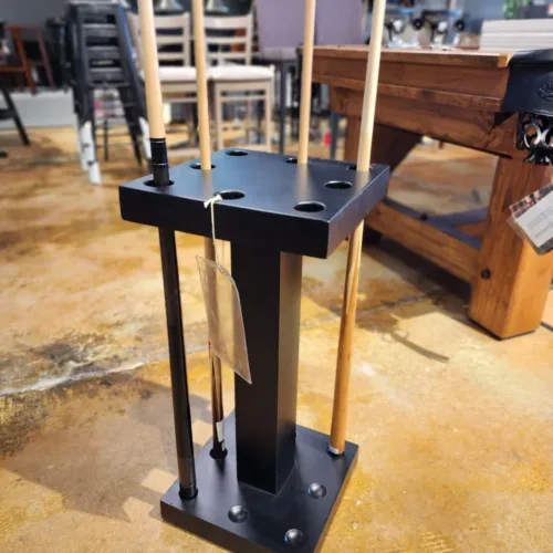 Square Wood Floor Cue Rack – Pool Cue Storage Stand for Game Rooms