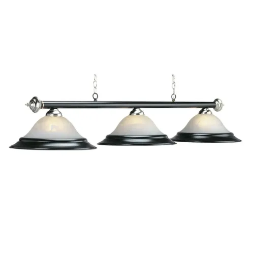 3 SHADE 60" BILLIARD LIGHT - MATTE BLACK & STAINLESS