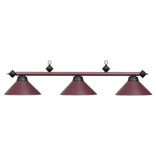 3 SHADE 54" BILLIARD LIGHT - MATTE BURGUNDY