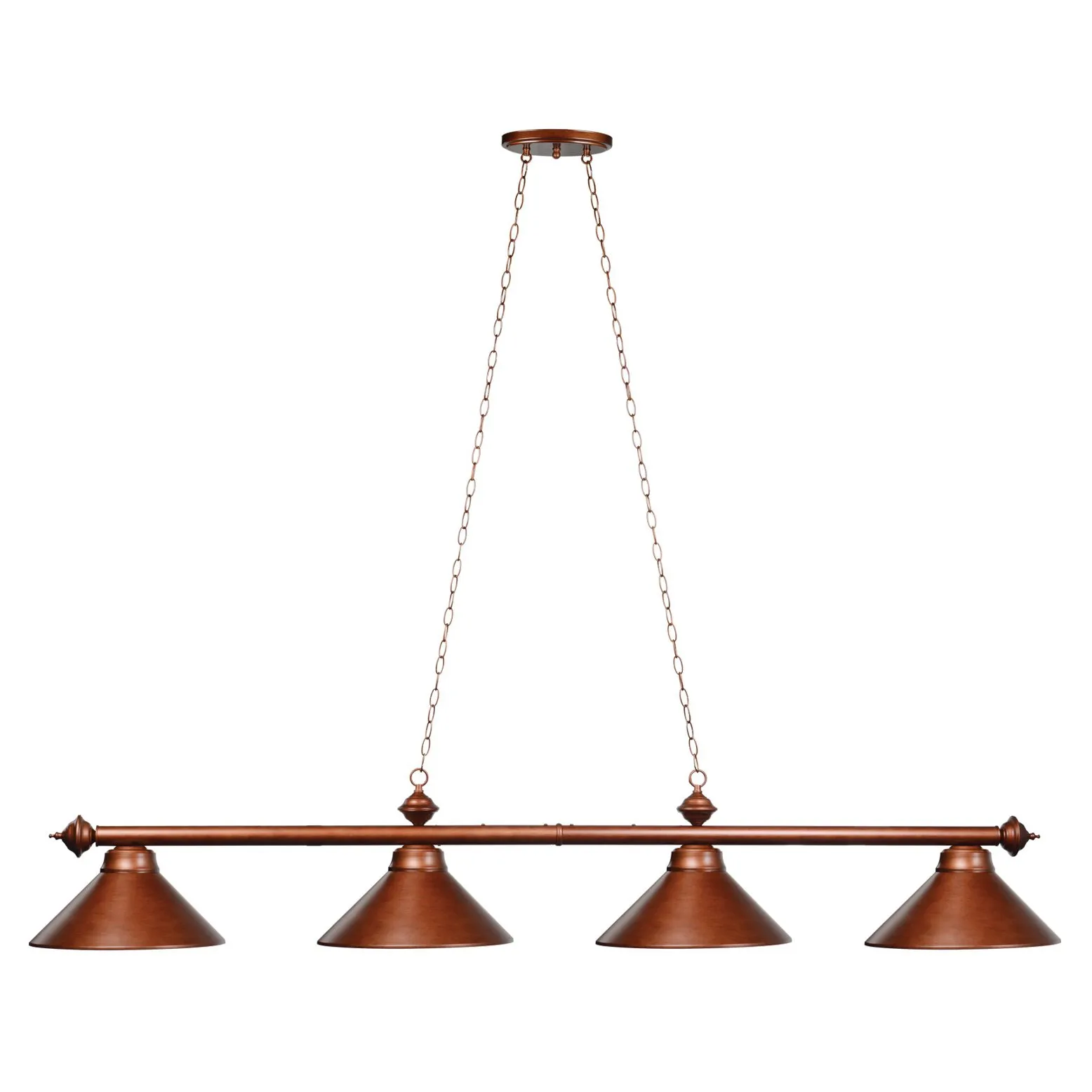 4 SHADE 78" BILLIARD LIGHT - ENGLISH TUDOR - Image 2