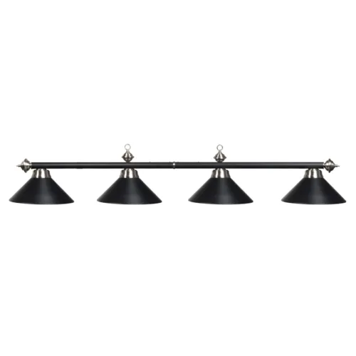 4 SHADE 78" BILLIARD LIGHT - MATTE BLACK & STAINLESS
