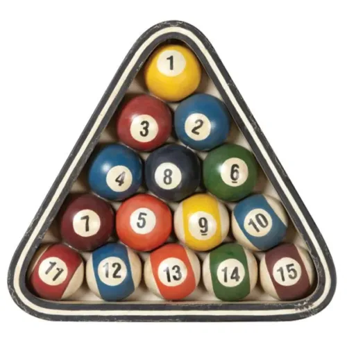 RACKED POOL BALLS WALL ART