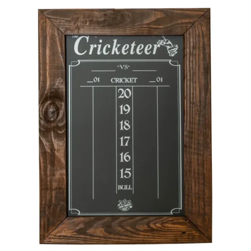 Chalk Cricket (Darts) Scoreboard with Frame - Reclaimed Wood