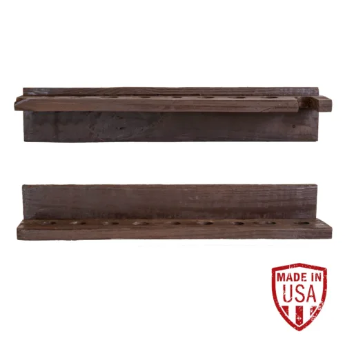 Two-Piece Rustic Cue Rack - Reclaimed Wood