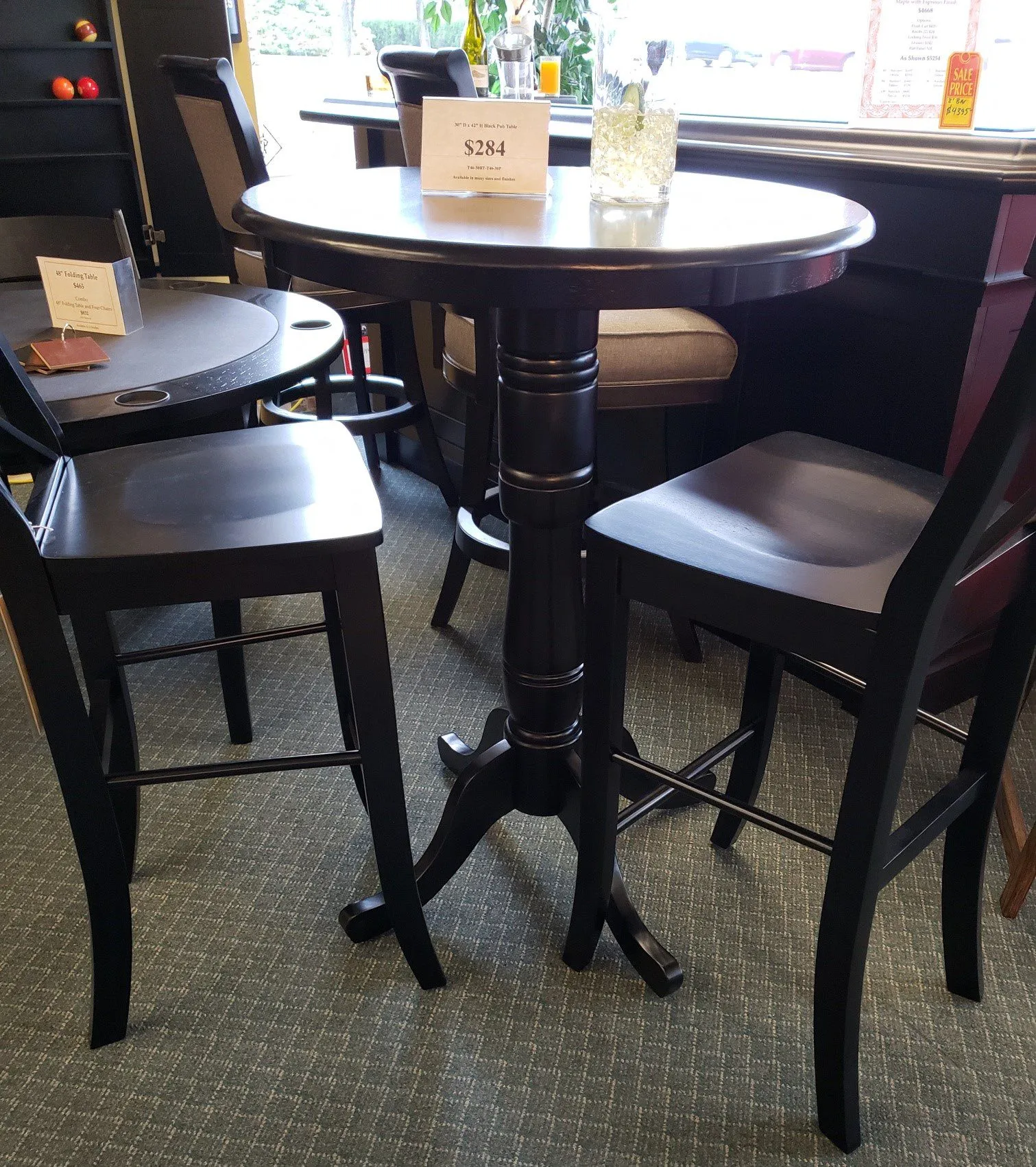 Wood Counter Height Pub Table - Black